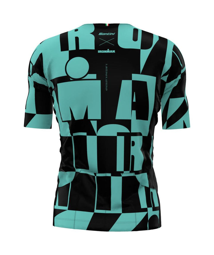 Santini Enigma Ironman Men's Triathlon Cycling Jersey (Aqua) - BUMSONTHESADDLE