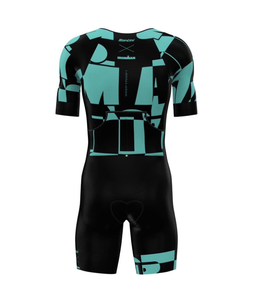 Santini Enigma Men's Cycling Trisuit (Aqua) - BUMSONTHESADDLE
