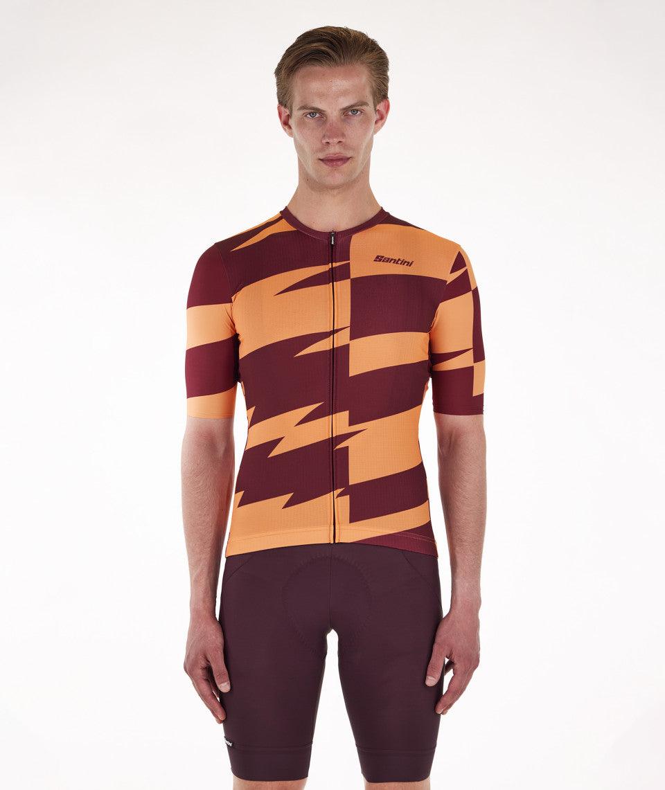 Santini Furia Smart Men's Cycling Jersey (Burgundy) - BUMSONTHESADDLE