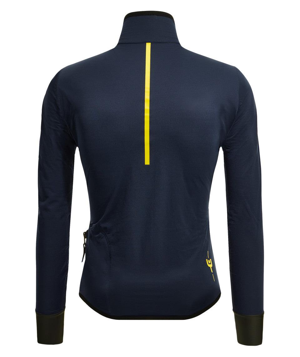 Santini Le Maillot Jaune Rain Jacket (Blue) - BUMSONTHESADDLE