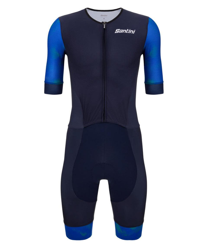 Santini Leaf Unisex Cycling Trisuit (Blue) - BUMSONTHESADDLE