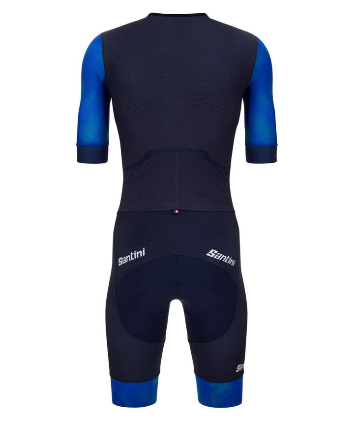 Santini Leaf Unisex Cycling Trisuit (Blue) - BUMSONTHESADDLE
