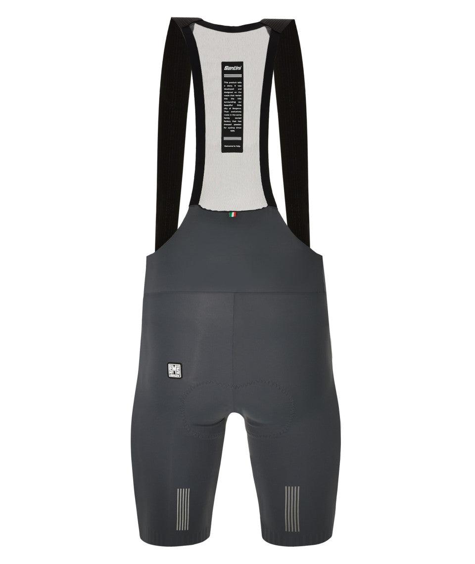 Santini Plush Men's Cycling Bibshorts (Grey) - BUMSONTHESADDLE