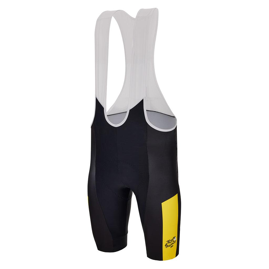 Santini Tour De France Leader Men's Cycling Bibhsorts (Black/Yellow) - BUMSONTHESADDLE