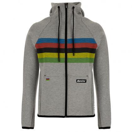 Santini UCI Official Iride Unisex Cycling Hoodie (Grey) - BUMSONTHESADDLE