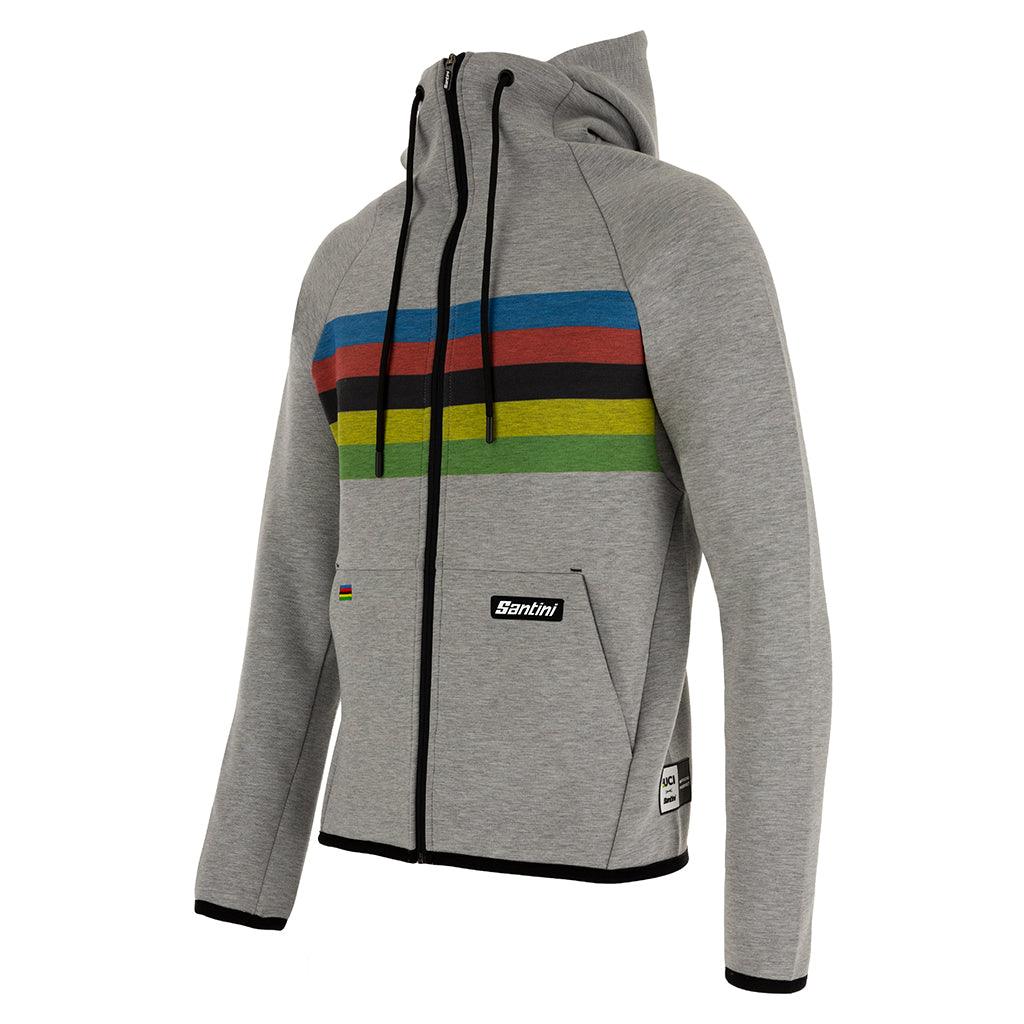 Santini UCI Official Iride Unisex Cycling Hoodie (Grey) - BUMSONTHESADDLE