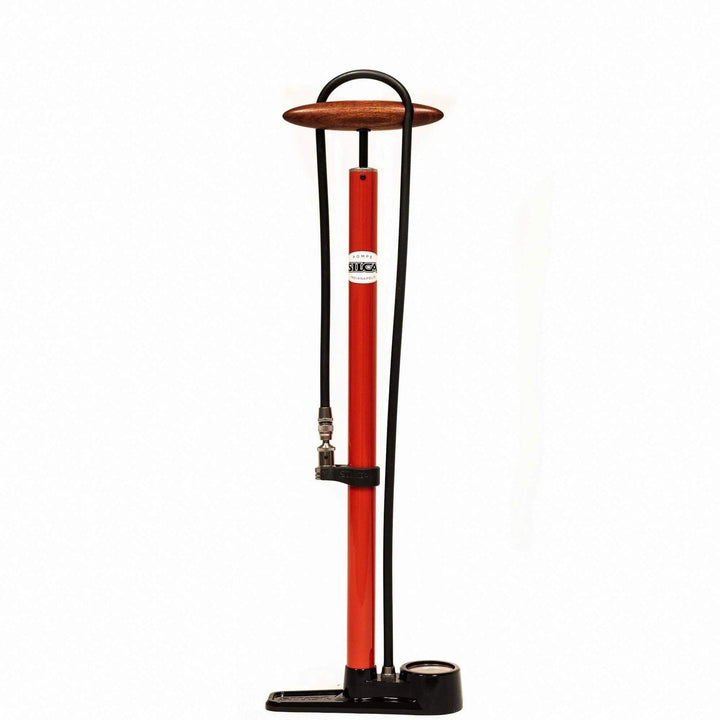 Silca Pista High Pressure Floor Pump (Red) - BUMSONTHESADDLE