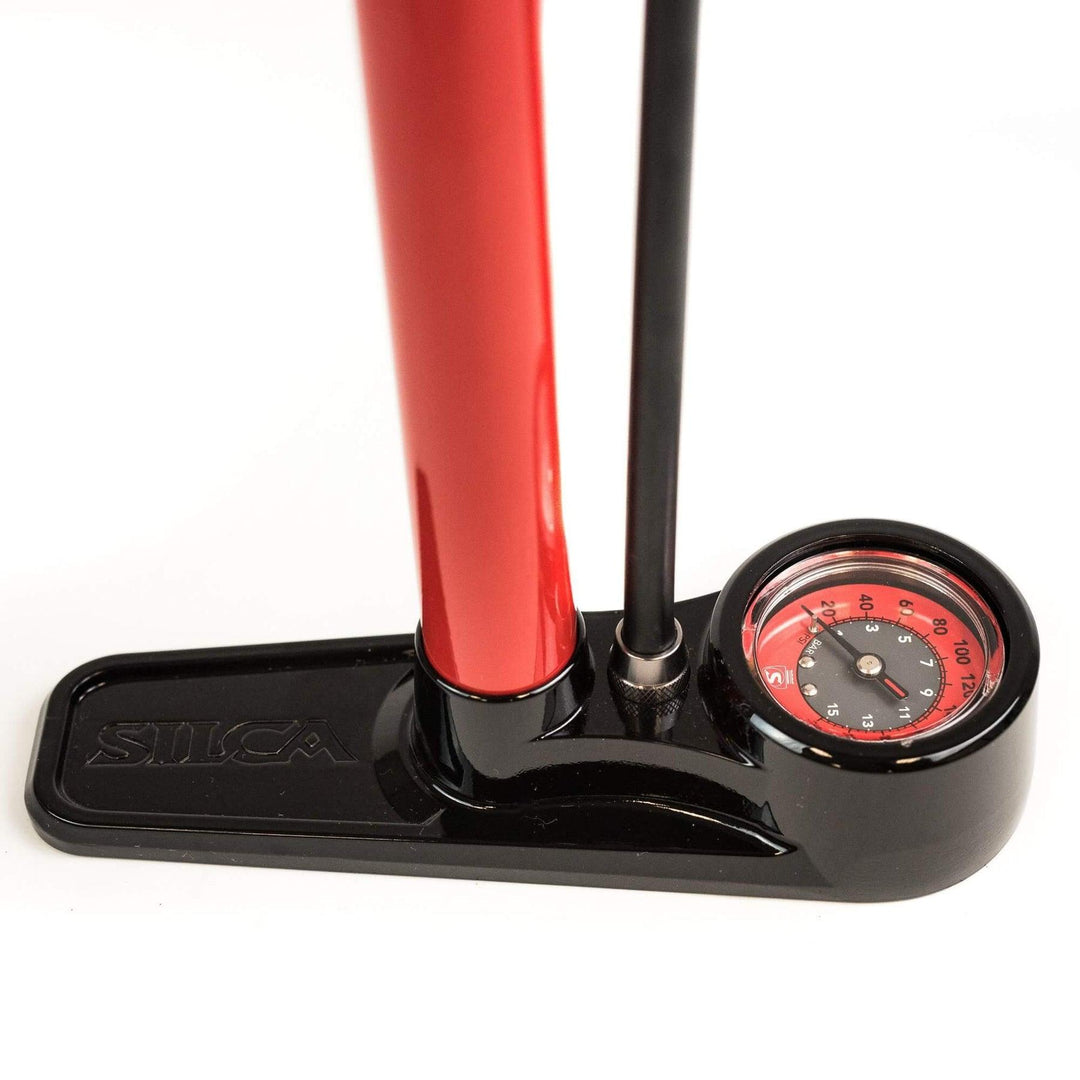 Silca Pista High Pressure Floor Pump (Red) - BUMSONTHESADDLE