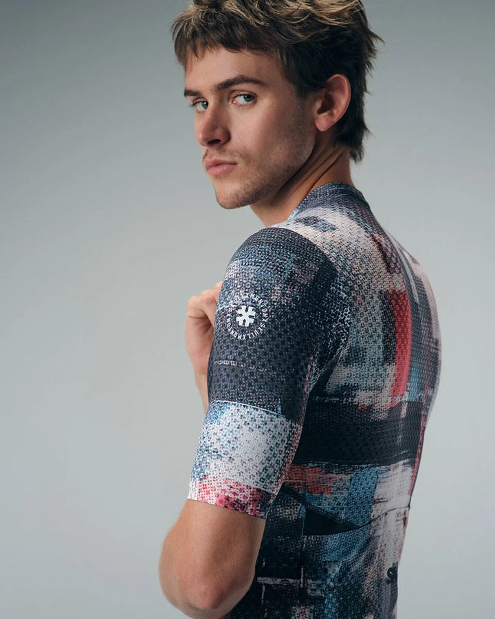 Monton SKMT Mosaic Men's Cycling Jersey (Blue)