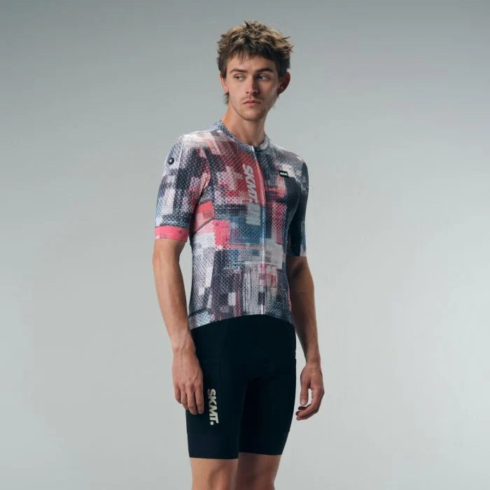 Monton SKMT Mosaic Men's Cycling Jersey (Blue)
