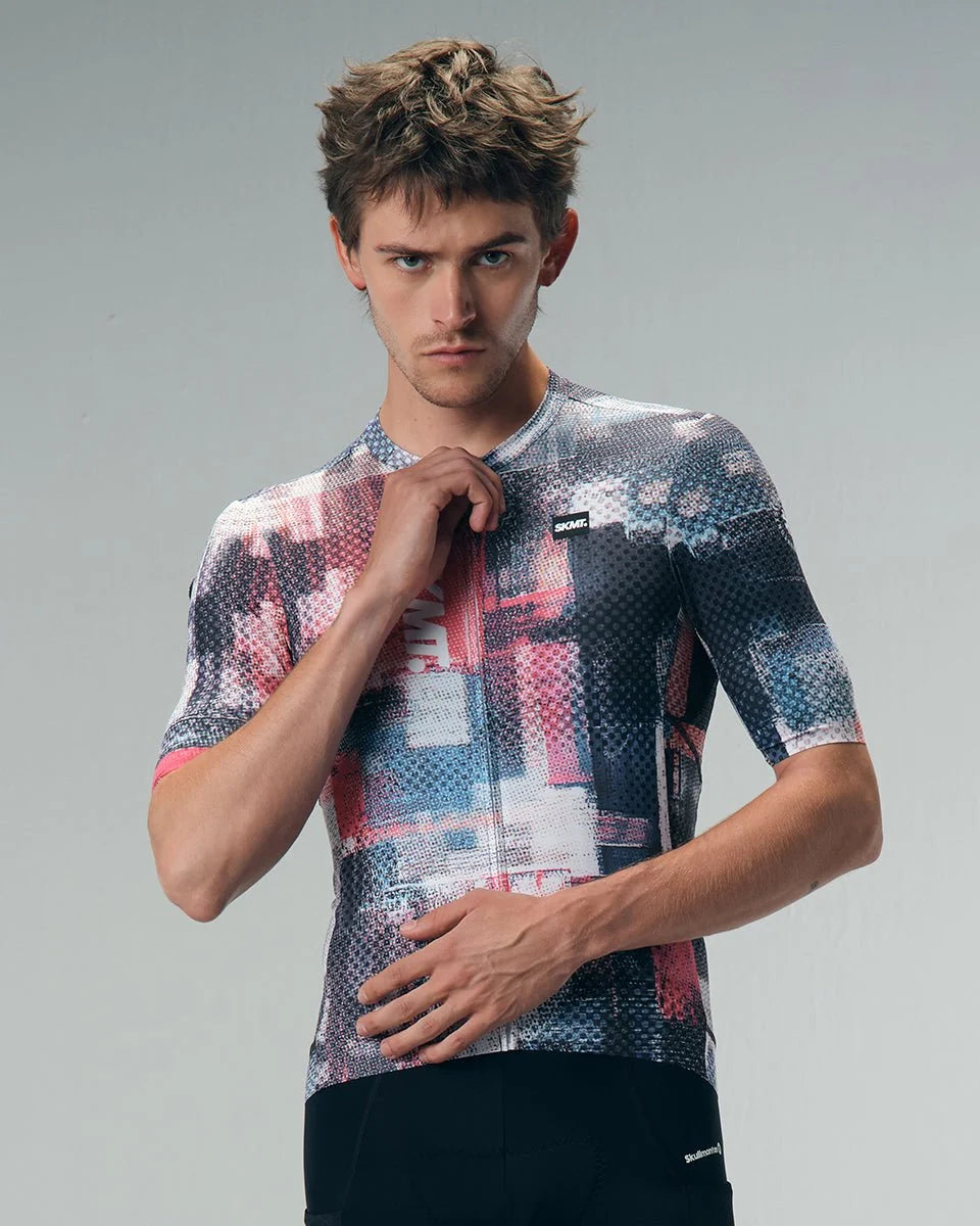 Monton SKMT Mosaic Men's Cycling Jersey (Blue)