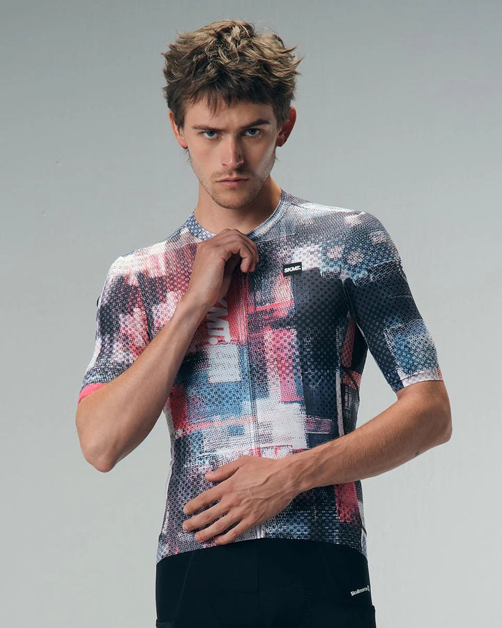 Monton SKMT Mosaic Men's Cycling Jersey (Blue)
