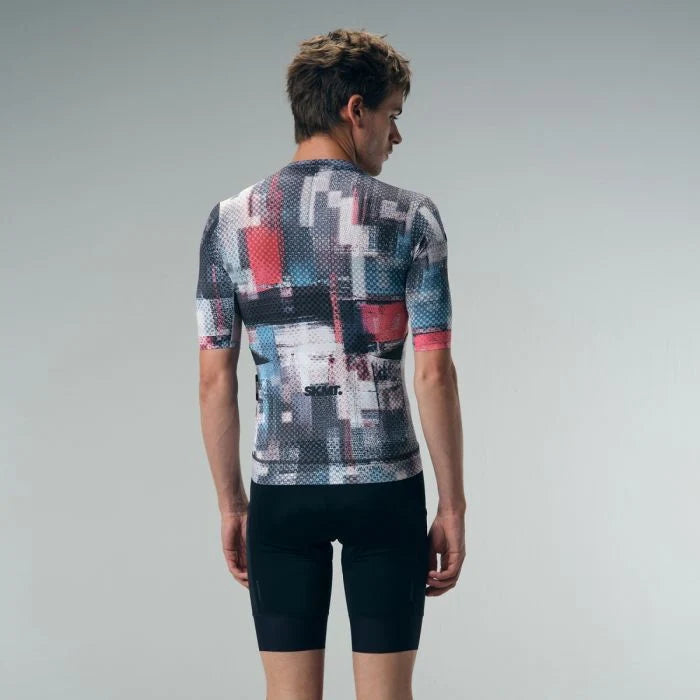 Monton SKMT Mosaic Men's Cycling Jersey (Blue)