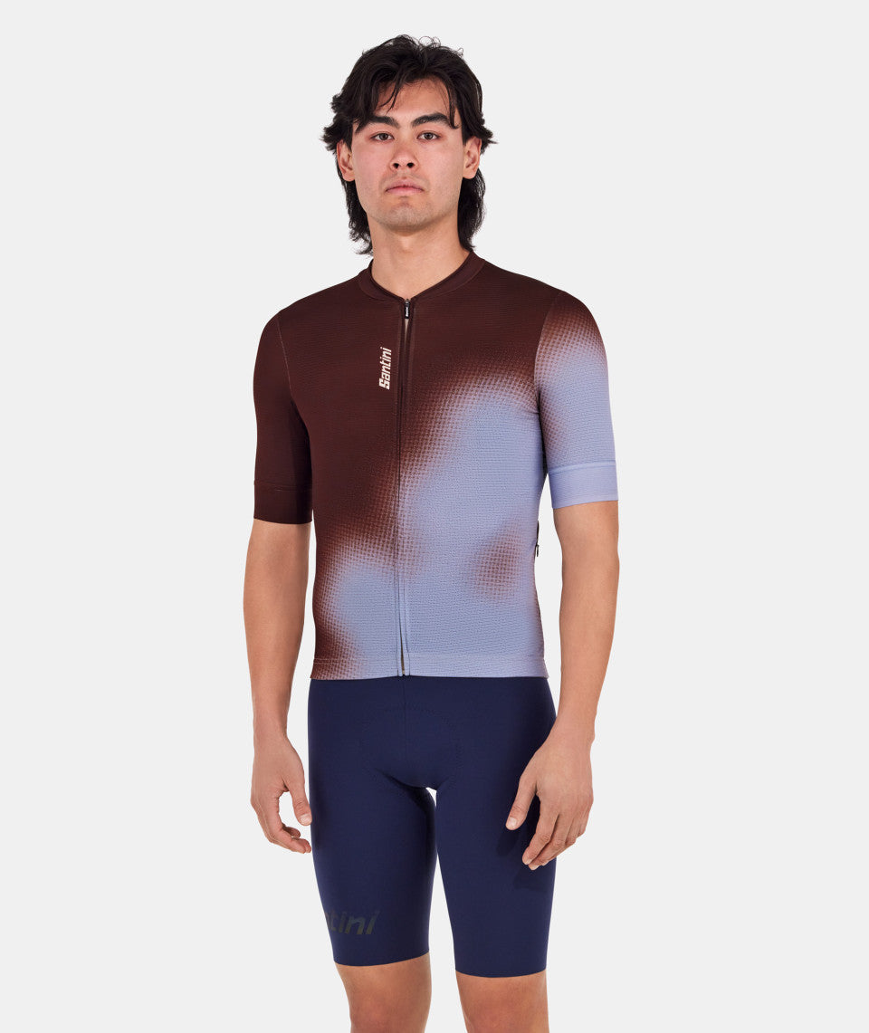 Santini Spot Unisex Cycling Jersey (Brown/Blue)
