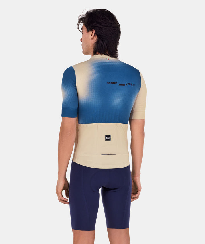 Santini Spot Unisex Cycling Jersey (White/Blue)
