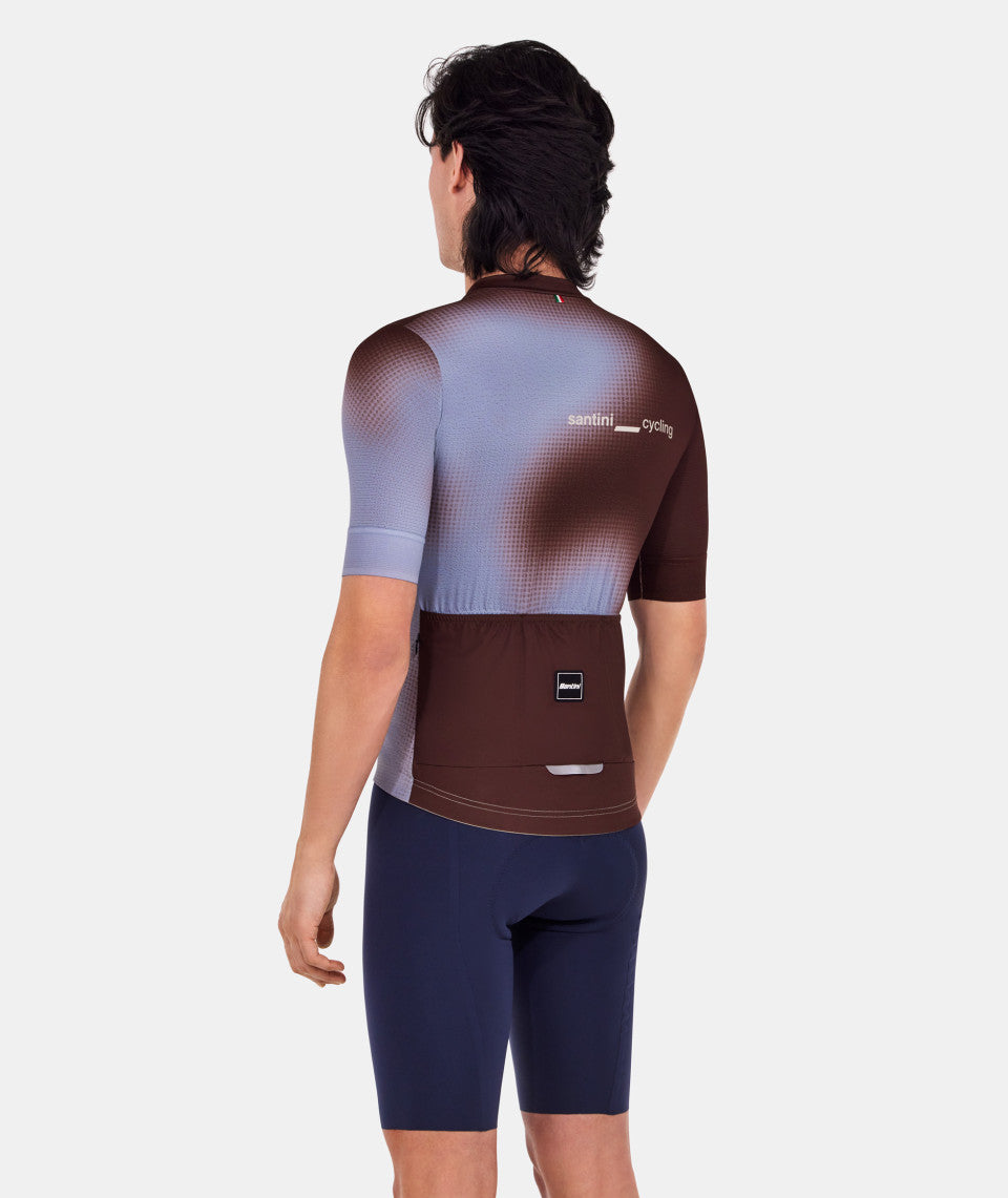 Santini Spot Unisex Cycling Jersey (Brown/Blue)