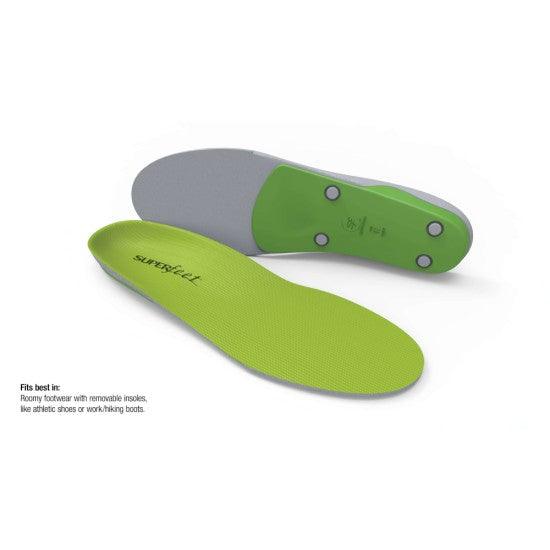 Superfeet Wide Fit Shoe Insole (Green) - BUMSONTHESADDLE