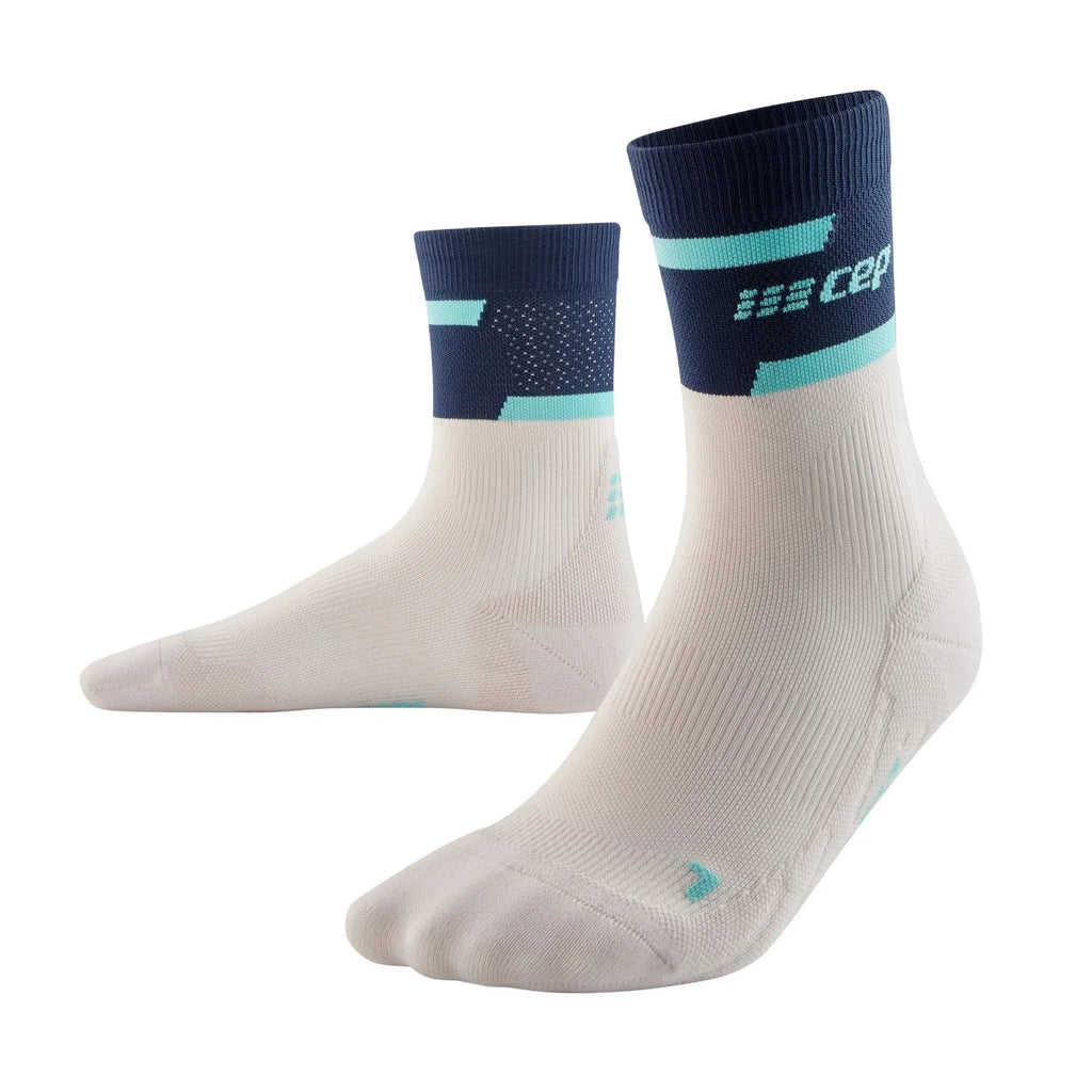 CEP The Run 4.0 Mid Cut Herren Laufstrümpfe Dunkelblau Cremeweiß WP3CDR