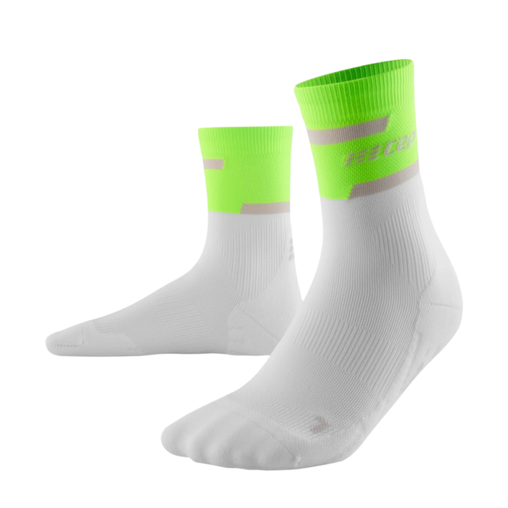 CEP Compression The Run Mid Cut 4.0 Women's Compression Socks (Lime Green/White)
