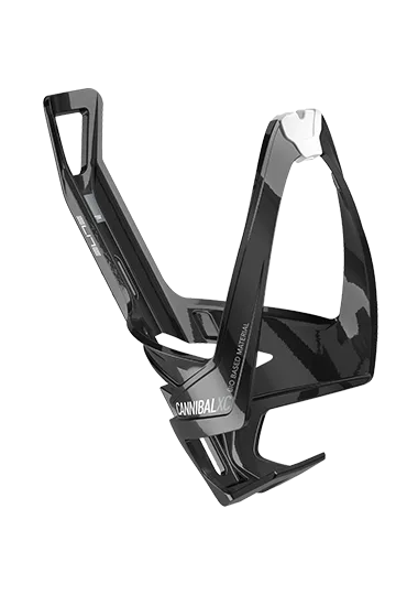 Elite Cannibal XC Bio-based Bottle Cage (Black Glossy/White Graphic)