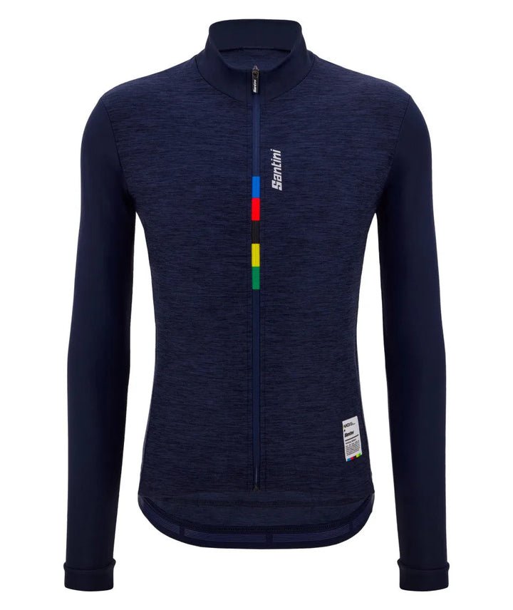 Santini UCI Official Pure Long Sleeve Men's Cycling Jersey (Navy Blue)