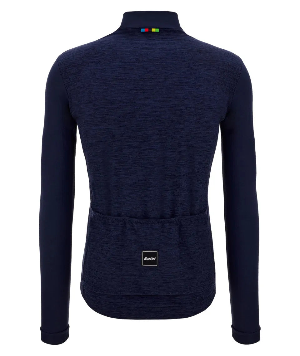 Santini UCI Official Pure Long Sleeve Men's Cycling Jersey (Navy Blue)