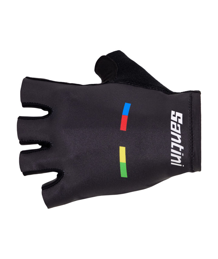Santini UCI World Champion Unisex Cycling Gloves (White)
