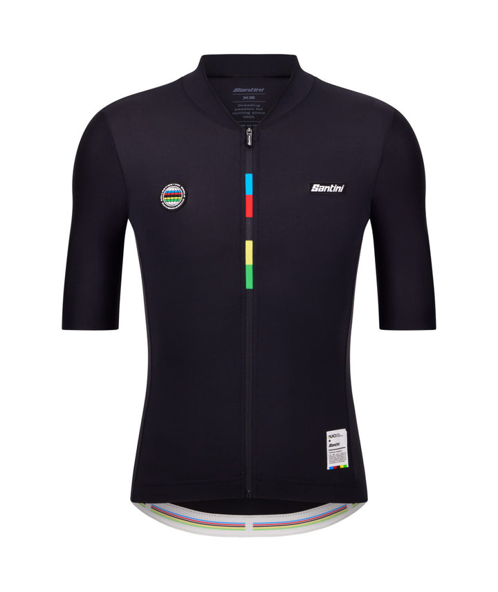 Santini UCI World Champion Mondo Unisex Cycling Jersey (Black)
