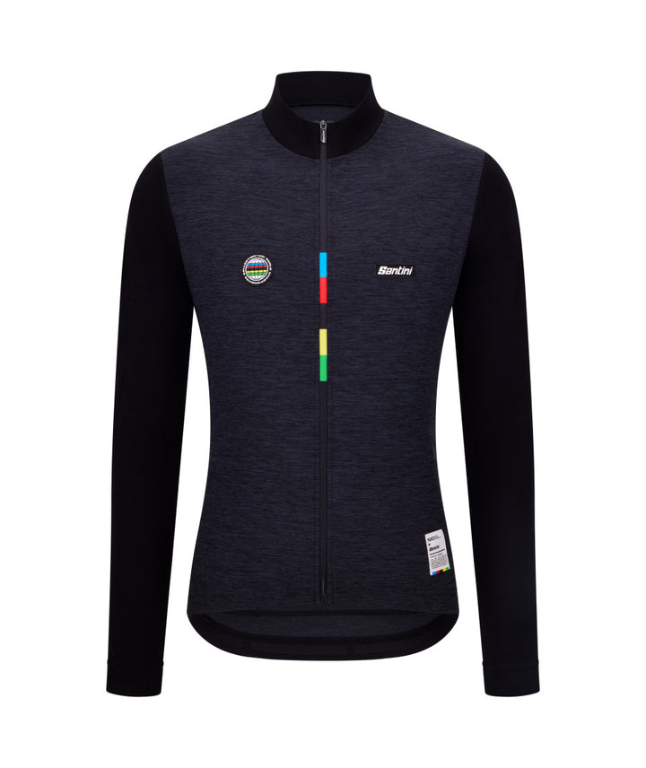 Santini UCI World Champion Mondo Long Sleeve Men's Cycling Jersey (Black)