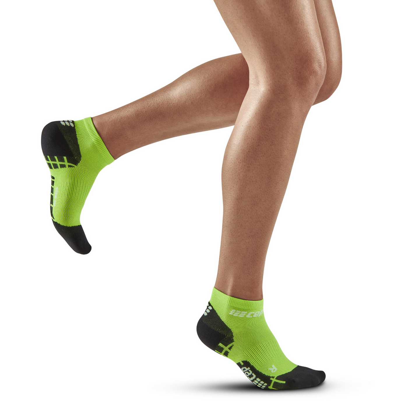 CEP Ultralight Low Cut Compression Women's Cycling Socks (Flash Green/Black)