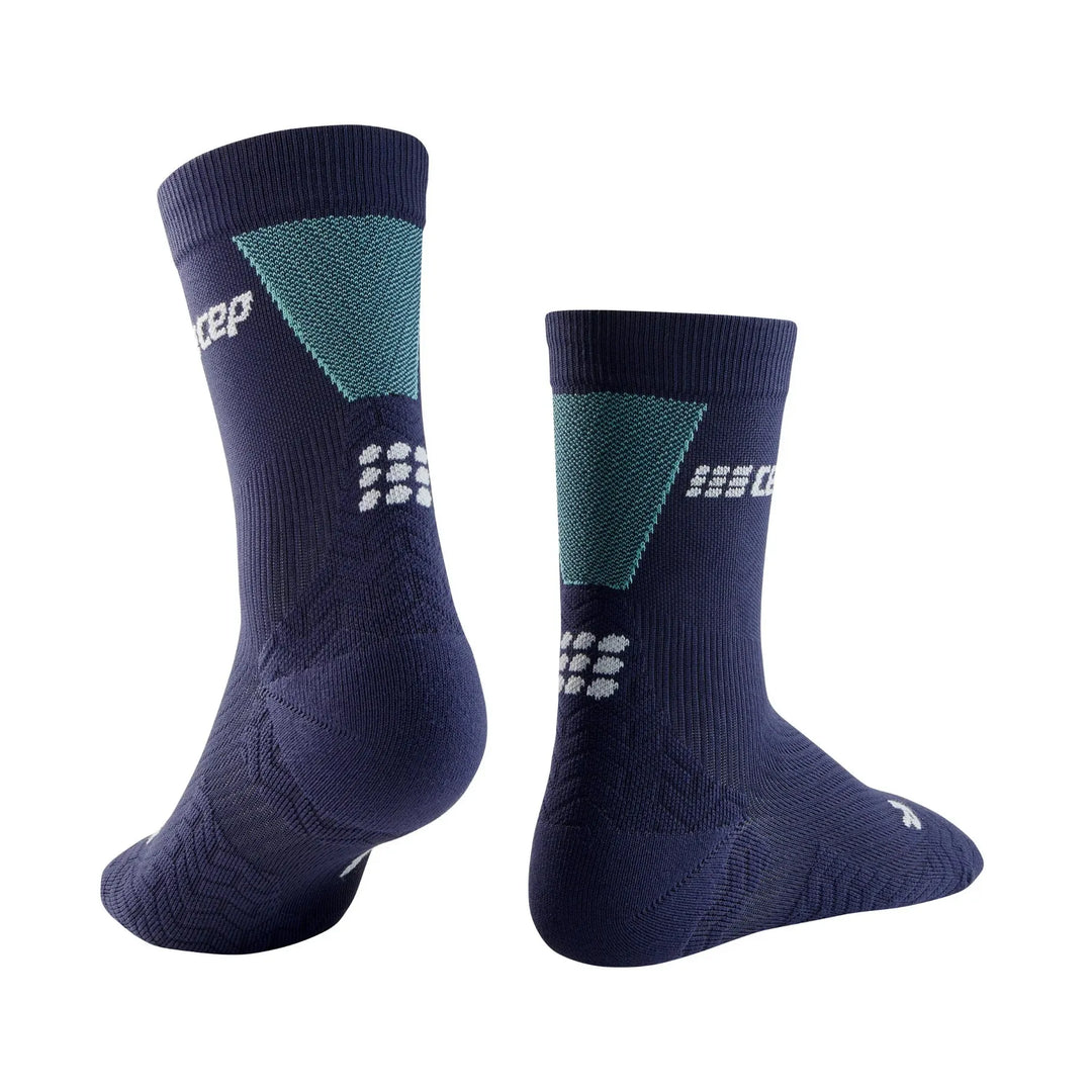 CEP Compression Ultralight Mid Cut Men's Compression Socks (Ultralight Navy/Light Blue)
