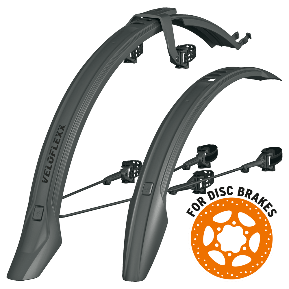 Veloflexx 55mm Mudguard Set (Black) - BUMSONTHESADDLE