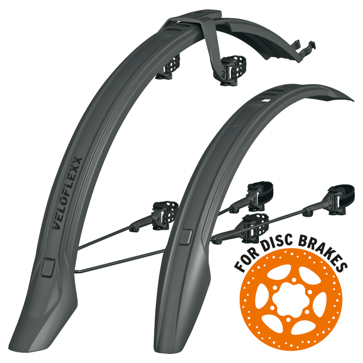 Veloflexx 55mm Mudguard Set (Black) - BUMSONTHESADDLE