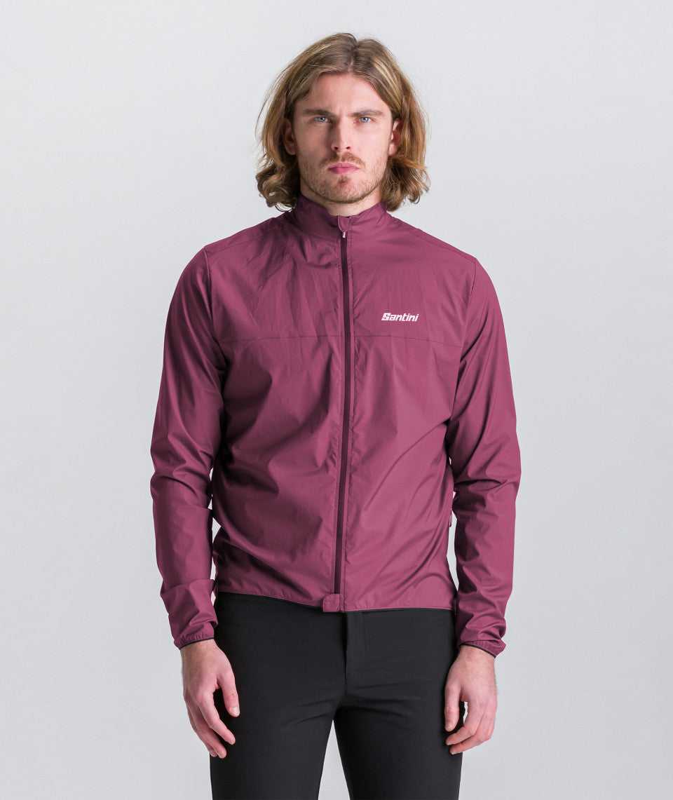 Santini Ventus Wind Men's Cycling Jacket (Burgundy)