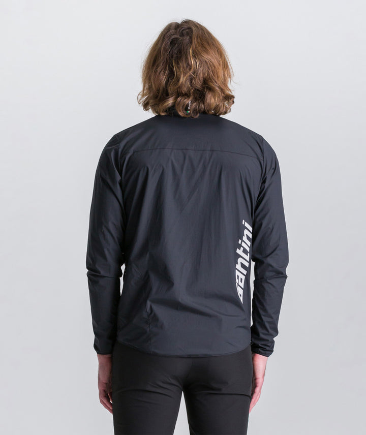 Santini Ventus Wind Men's Cycling Jacket (Black)