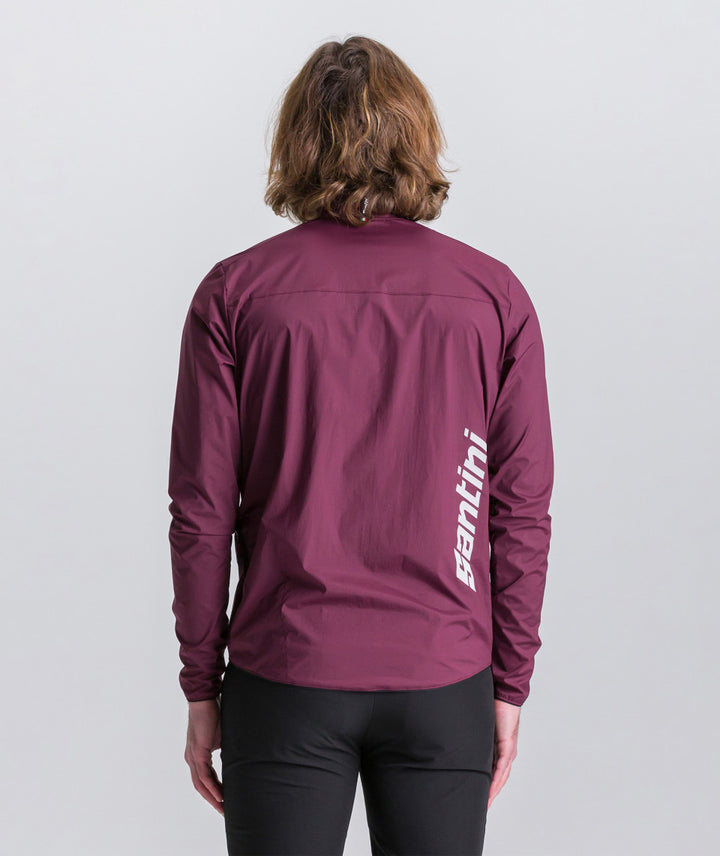 Santini Ventus Wind Men's Cycling Jacket (Burgundy)