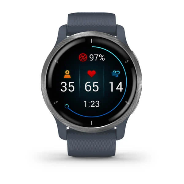 Garmin Venu 2 Smart Watch (Blue Granite/Passivated)