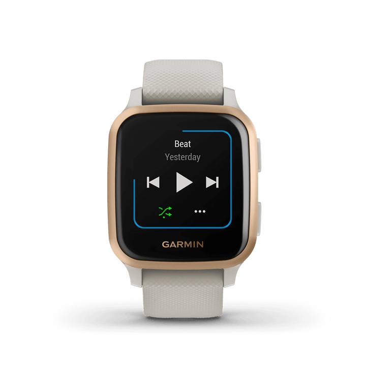 Garmin Venu Sq Music Edition Smart Watch (Light Sand/Rose Gold)