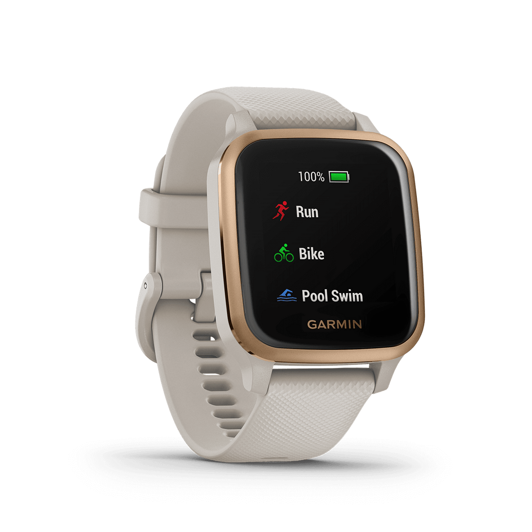 Garmin Venu Sq Music Edition Smart Watch (Light Sand/Rose Gold)