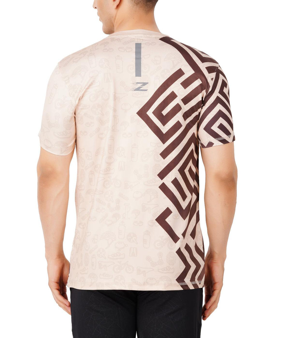Zakpro Sports Men's Cycling T-Shirt (Maze Run) - BUMSONTHESADDLE