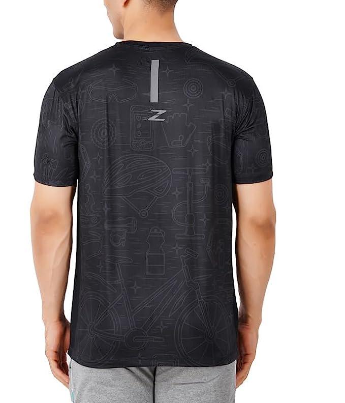 Zakpro Sports Men's Cycling T-Shirt (Tone Black) - BUMSONTHESADDLE
