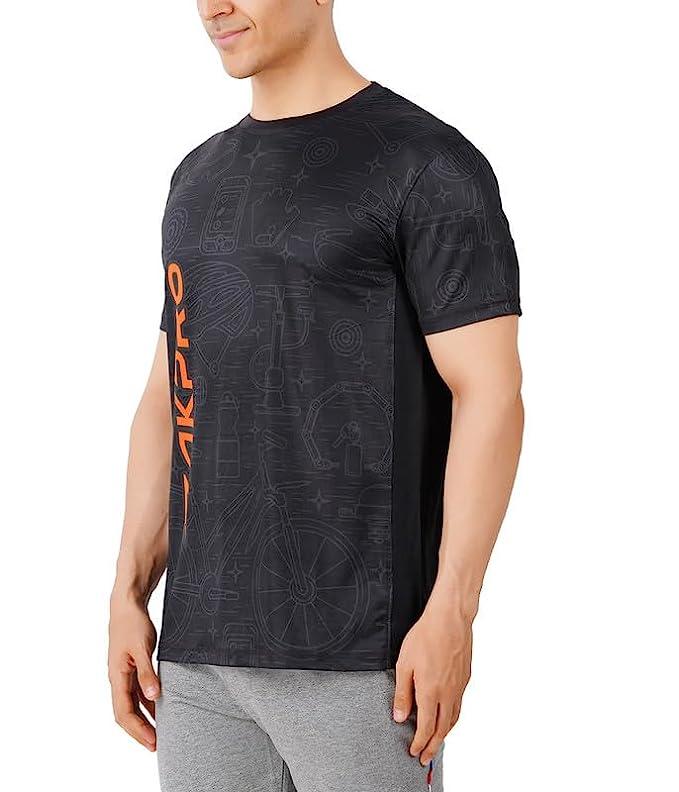 Zakpro Sports Men's Cycling T-Shirt (Tone Black) - BUMSONTHESADDLE