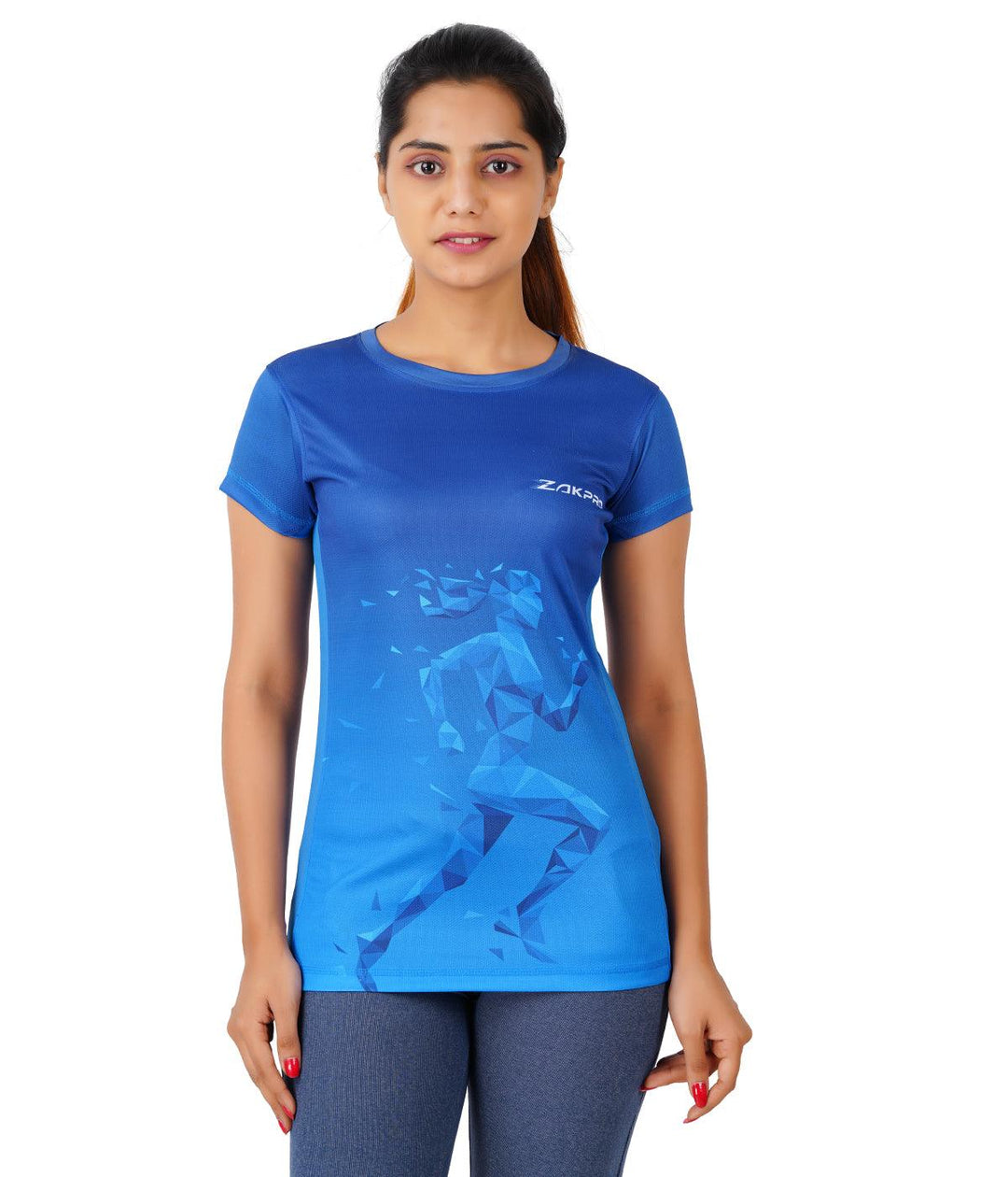 Zakpro Sports Women's Cycling T-Shirt (Bluish Run) - BUMSONTHESADDLE