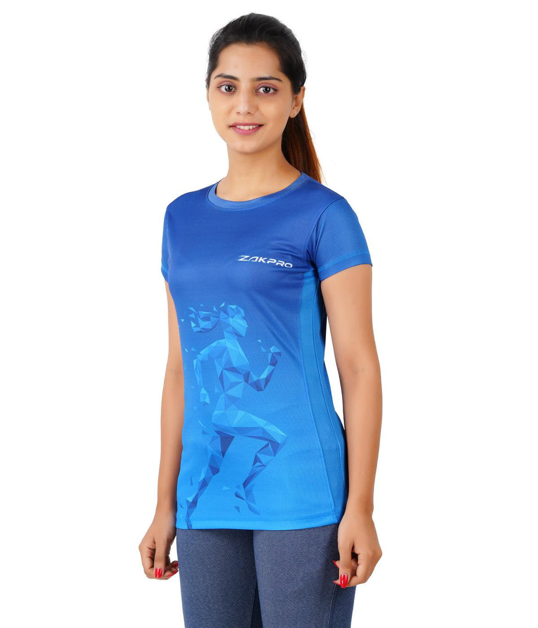 Zakpro Sports Women's Cycling T-Shirt (Bluish Run) - BUMSONTHESADDLE