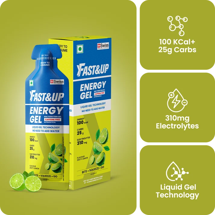 Fast&Up Non Caffeinated Energy Gel (Zesty Lemon)