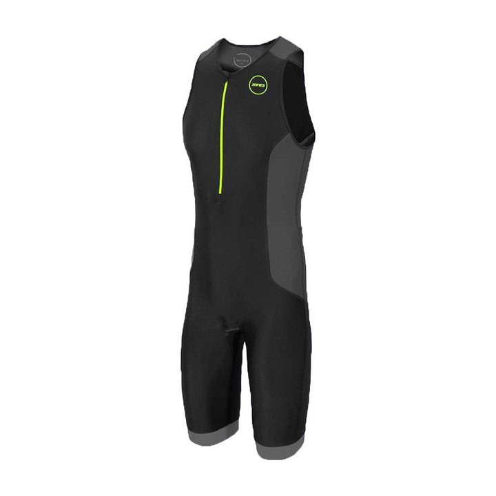 Zone 3 Aquaflo Plus Sleeveless Men's Cycling Trisuit (Black/Neon Green) - BUMSONTHESADDLE