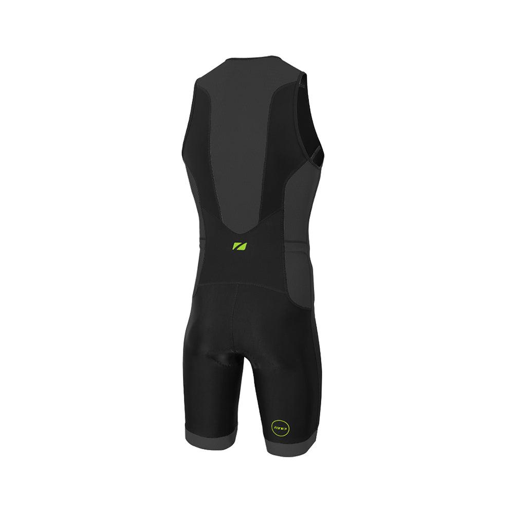 Zone 3 Aquaflo Plus Sleeveless Men's Cycling Trisuit (Black/Neon Green) - BUMSONTHESADDLE