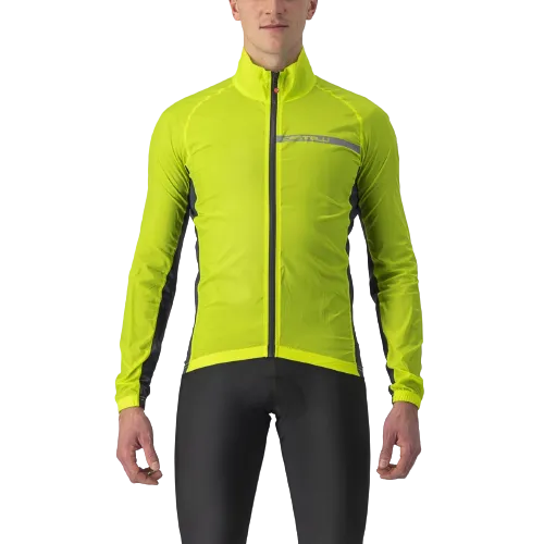 Castelli Squadra Stretch Mens Cycling Jacket (Electric Lime/Dark Gray)