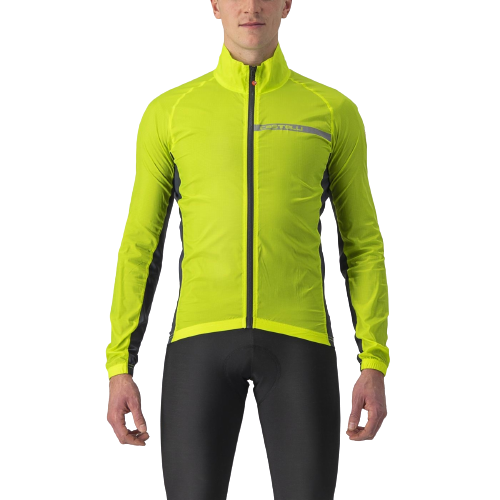 Castelli Squadra Stretch Mens Cycling Jacket (Electric Lime/Dark Gray)