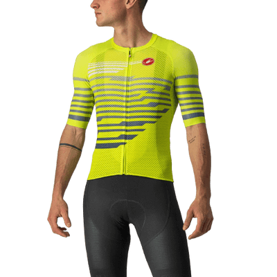 Castelli Climbers 3.0 Mens Cycling Jersey (Electric Lime/Blue)